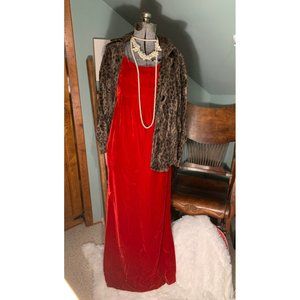 Vintage Red velvet empire waist 1960’s dress